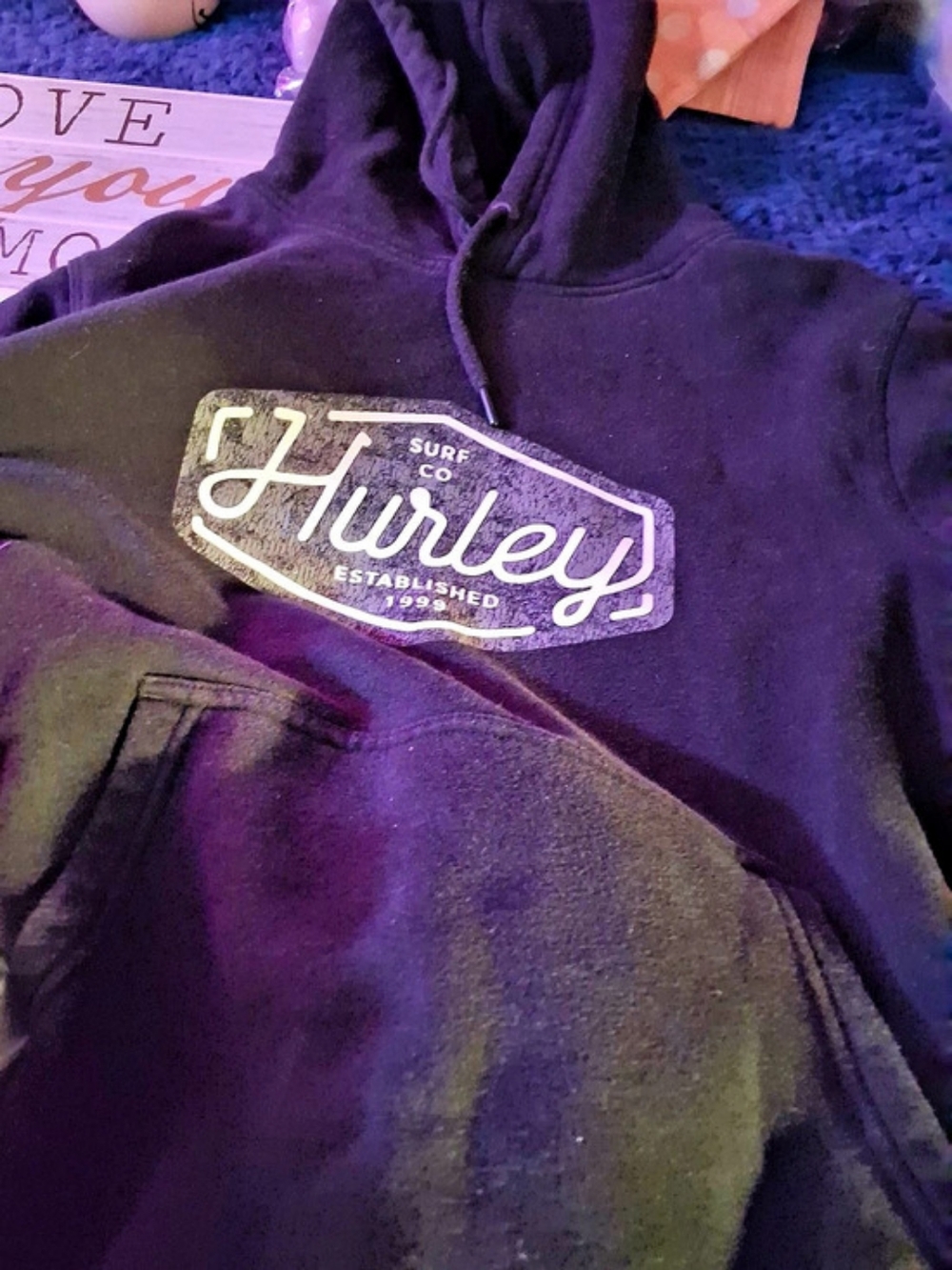 Hurley Black Hoodie Size Small Like New